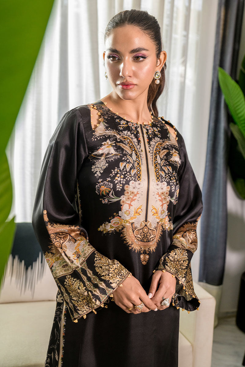 Fatima Khan | Eid Digital Silk Prints |   Black Opal -  Fatima Khan Ladies Clothes - Original Designer Dress - House of Maryam