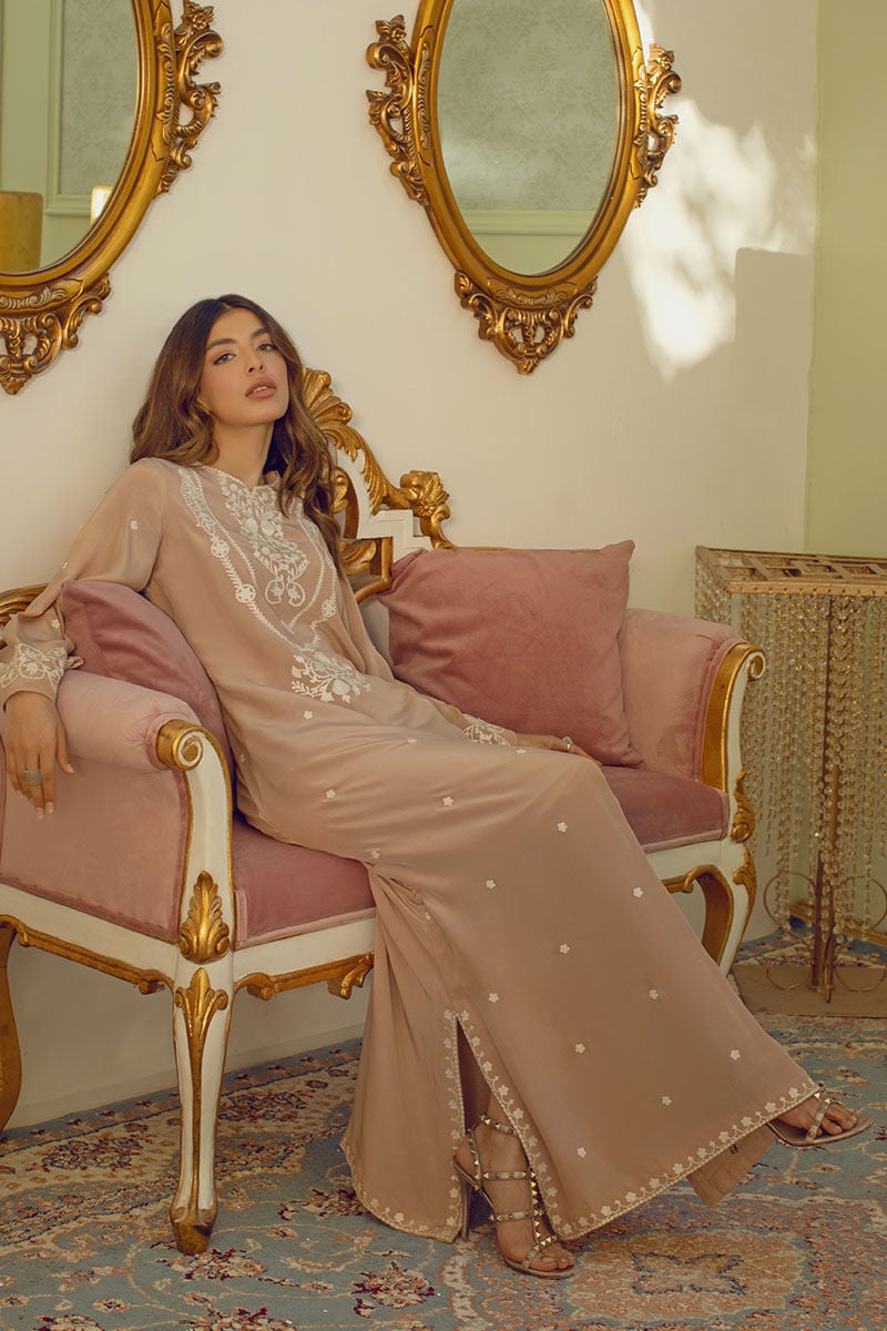 Ansab Jahangir | Summer Kaftans | Taupe Magic-4