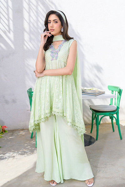 Fatima Khan | La Fleur Eid Edit | Pale Pistachio -  Fatima Khan Ladies Clothes - Original Designer Dress - House of Maryam