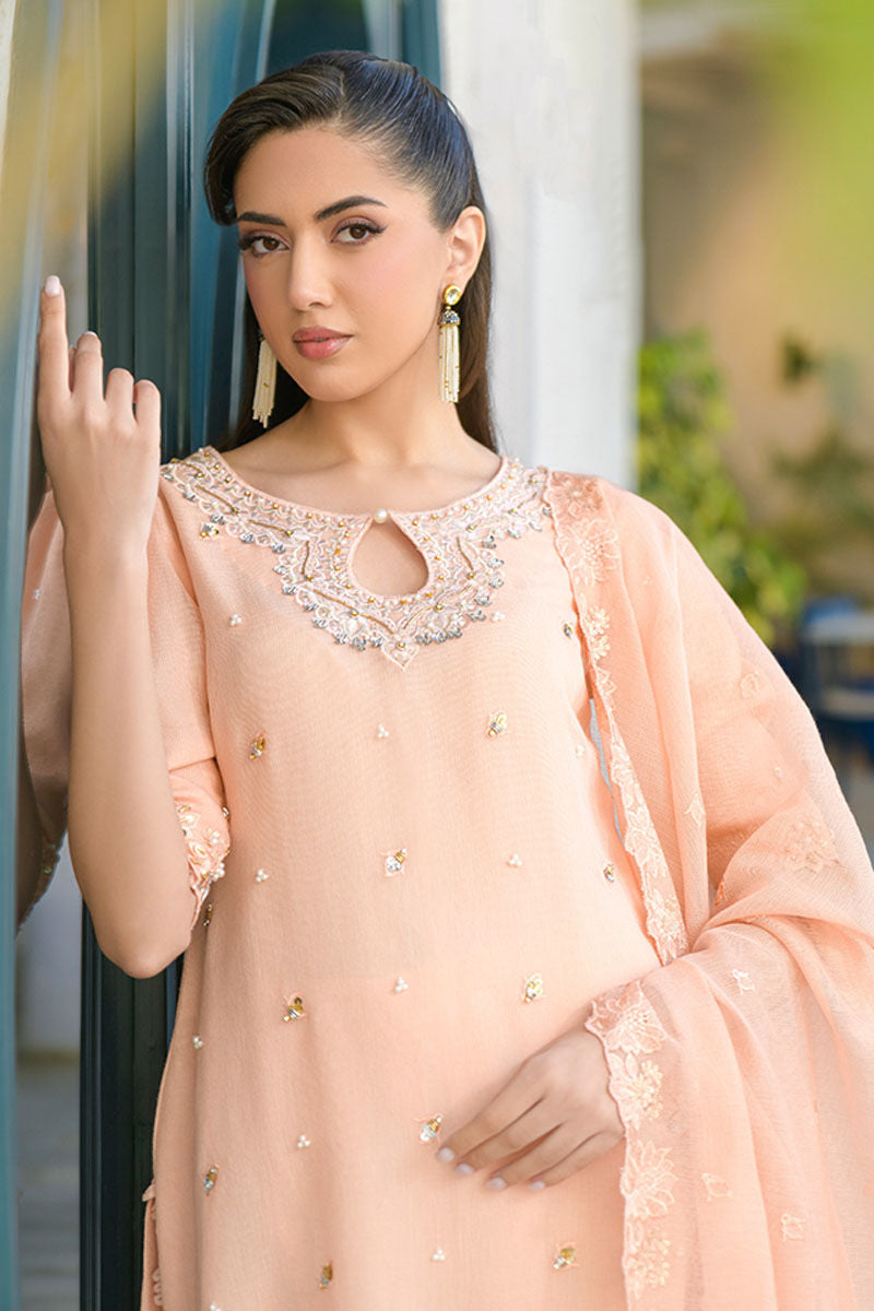 Fatima Khan | La Fleur Eid Edit | Peach Buzz -  Fatima Khan Ladies Clothes - Original Designer Dress - House of Maryam