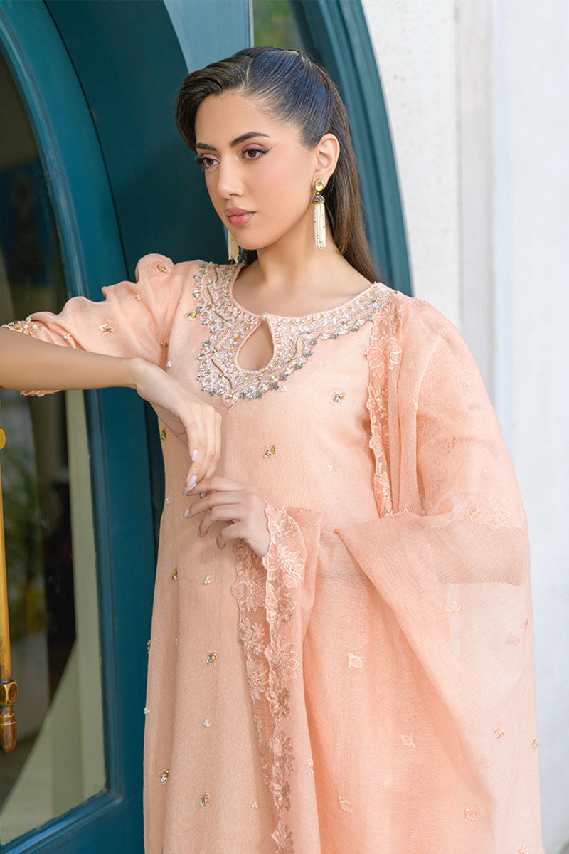 Fatima Khan | La Fleur Eid Edit | Peach Buzz -  Fatima Khan Ladies Clothes - Original Designer Dress - House of Maryam