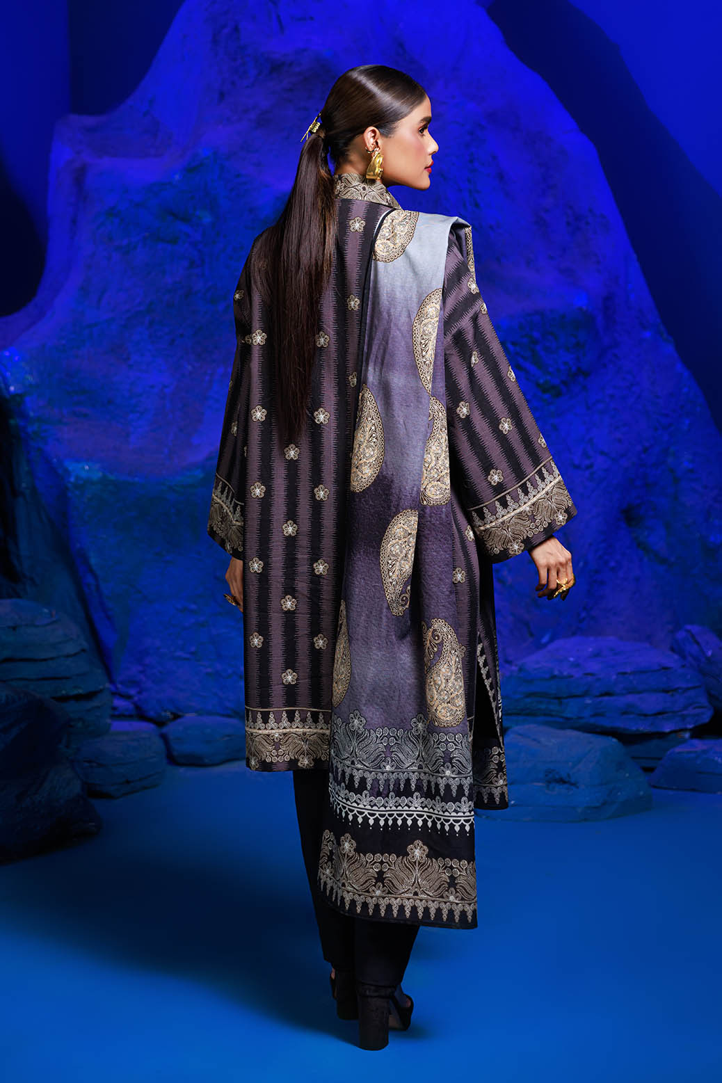 Bonanza Satrangi | Midnight Bloom 3 Pc (1W24P3P316) -  Bonanza Satrangi Unstitched - Original Designer Dress - House of Maryam