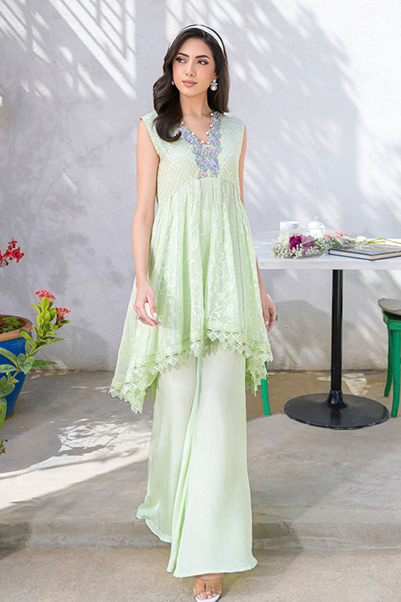 Fatima Khan | La Fleur Eid Edit | Pale Pistachio -  Fatima Khan Ladies Clothes - Original Designer Dress - House of Maryam