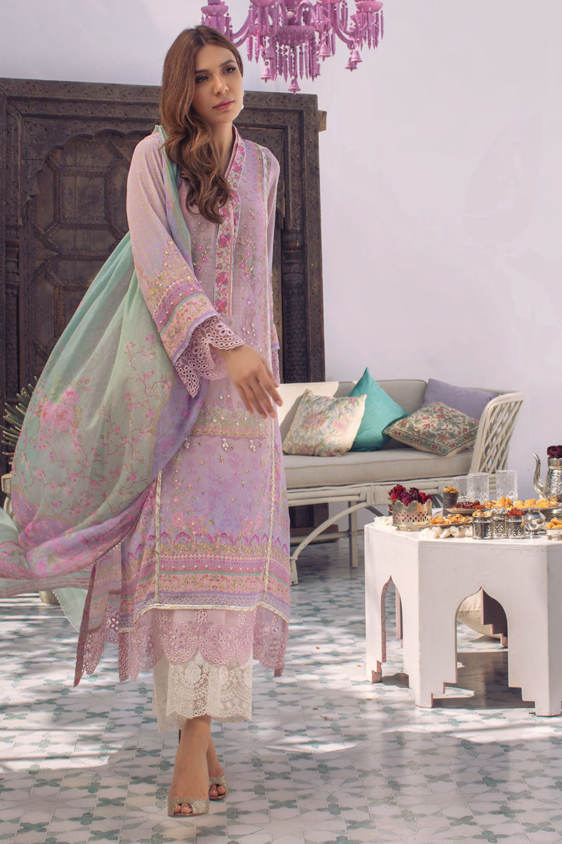 Ansab Jahangir | Digital Silk | Lilac Paisley, image 3