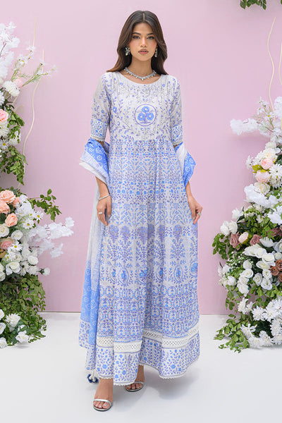 Fatima Khan | Eid Digital Silk Prints | Azure Blue -  Fatima Khan Ladies Clothes - Original Designer Dress - House of Maryam