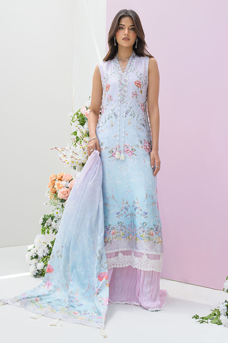 Fatima Khan | Eid Digital Silk Prints | Skye -  Fatima Khan Ladies Clothes - Original Designer Dress - House of Maryam