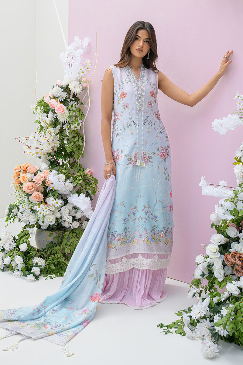 Fatima Khan | Eid Digital Silk Prints | Skye -  Fatima Khan Ladies Clothes - Original Designer Dress - House of Maryam