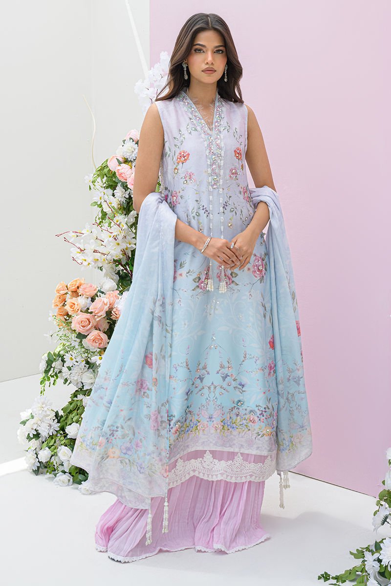 Fatima Khan | Eid Digital Silk Prints | Skye -  Fatima Khan Ladies Clothes - Original Designer Dress - House of Maryam