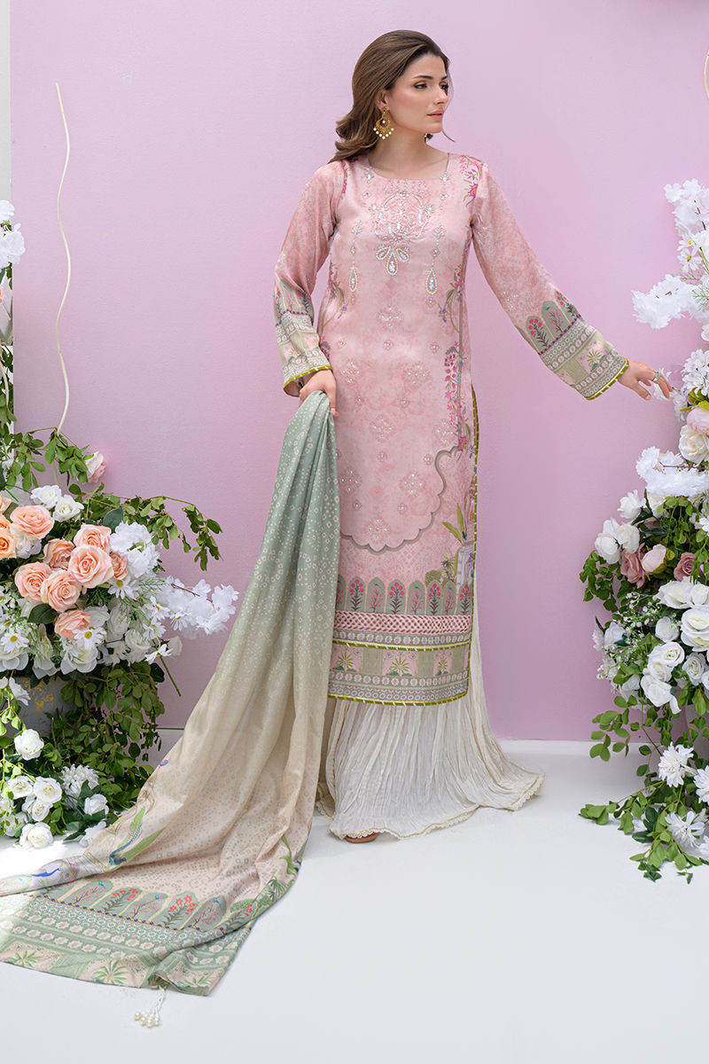 Fatima Khan | Eid Digital Silk Prints | Petaluxe -  Fatima Khan Ladies Clothes - Original Designer Dress - House of Maryam