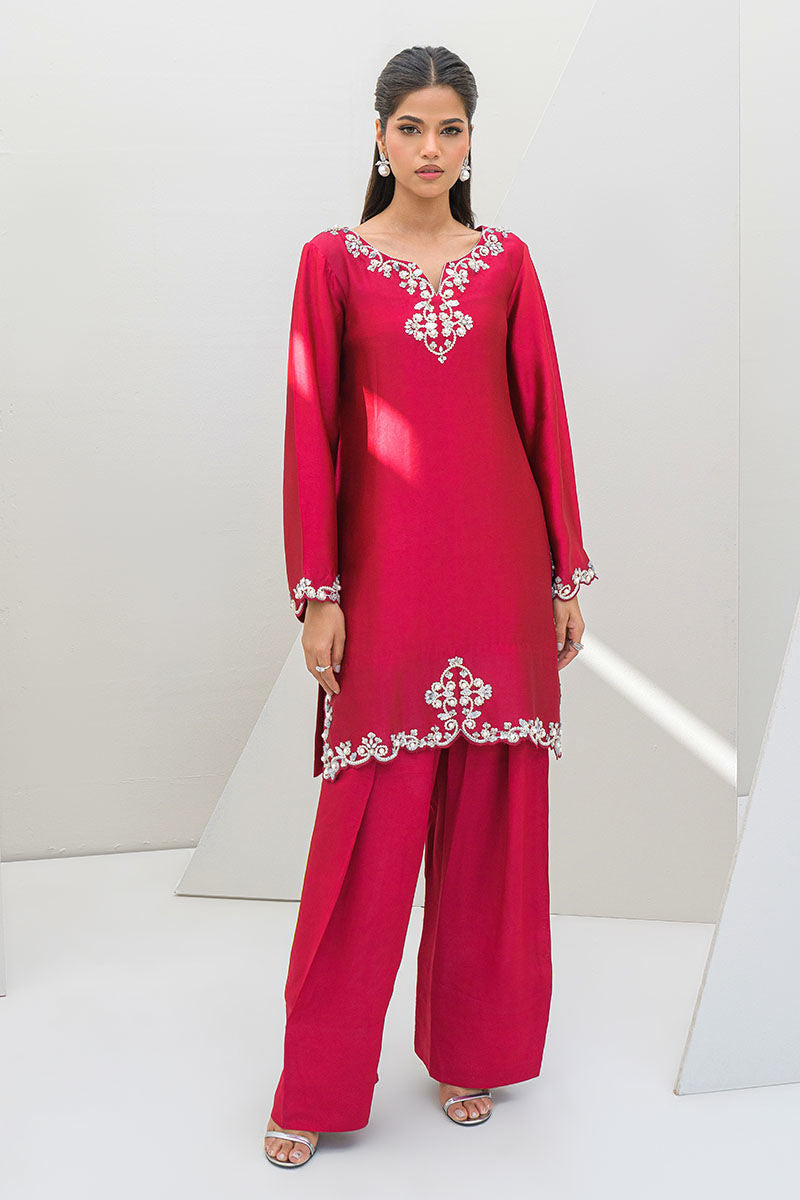 Fatima Khan | Serene Eid Luxe Pret | Ruby Rouge -  Fatima Khan Ladies Clothes - Original Designer Dress - House of Maryam