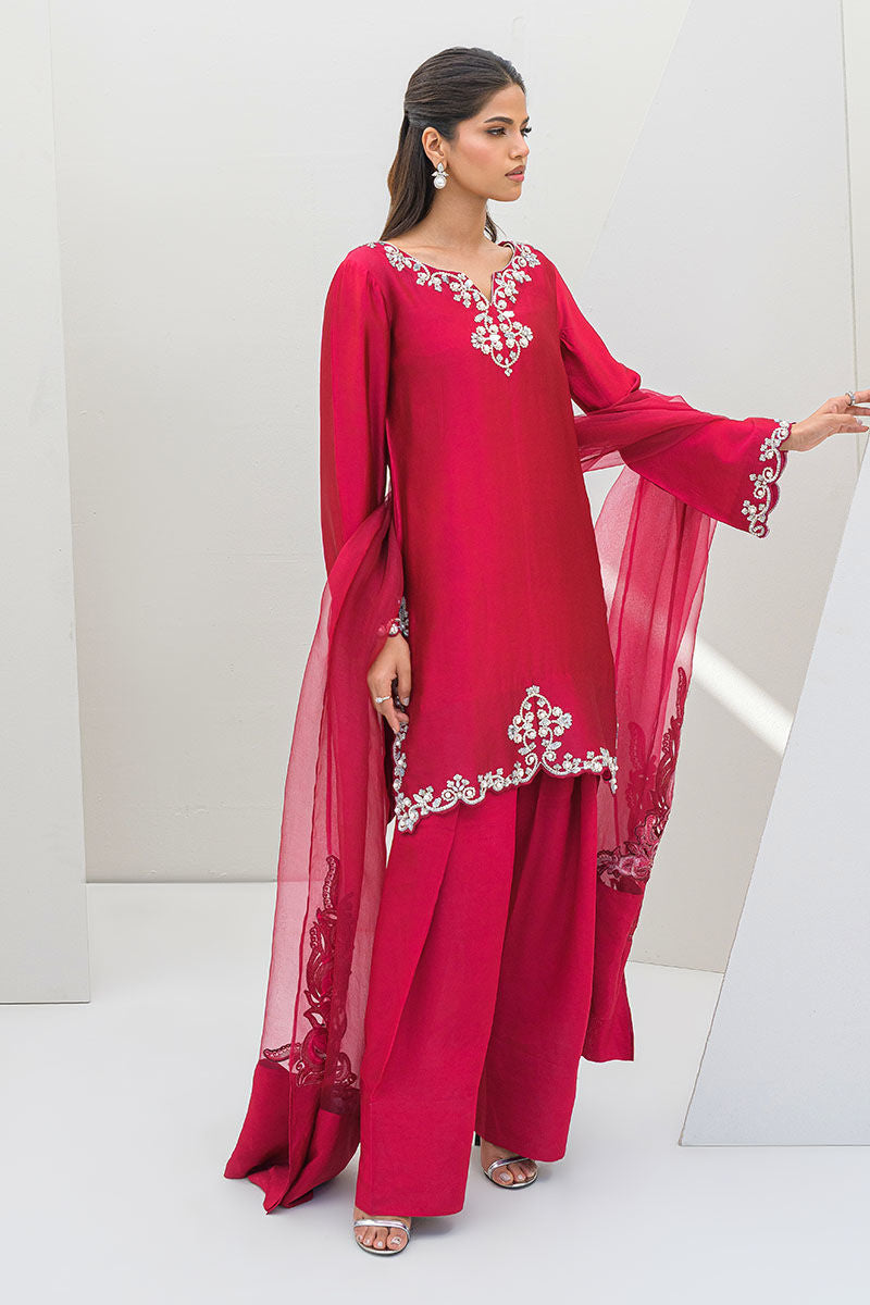 Fatima Khan | Serene Eid Luxe Pret | Ruby Rouge -  Fatima Khan Ladies Clothes - Original Designer Dress - House of Maryam