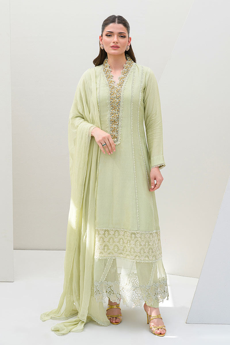 Fatima Khan | Serene Eid Luxe Pret | Honeydew Hue -  Fatima Khan Ladies Clothes - Original Designer Dress - House of Maryam