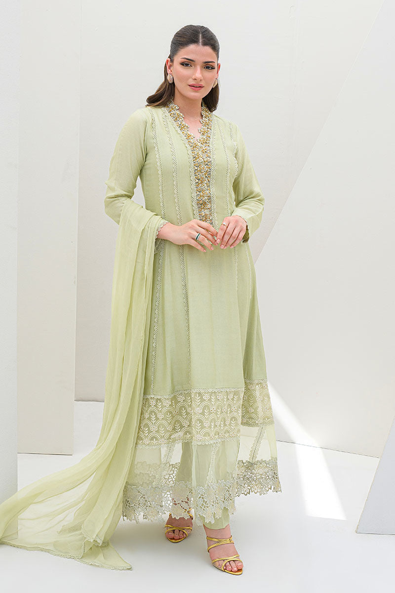 Fatima Khan | Serene Eid Luxe Pret | Honeydew Hue -  Fatima Khan Ladies Clothes - Original Designer Dress - House of Maryam