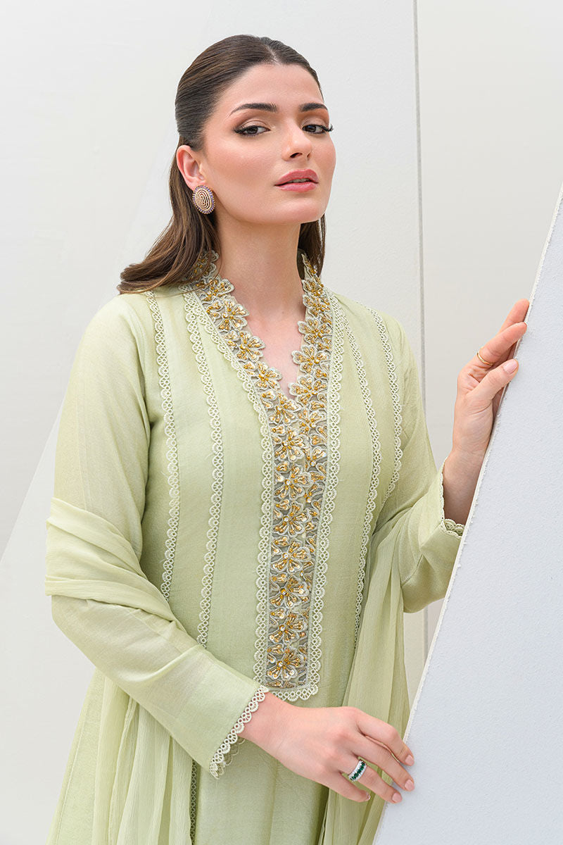 Fatima Khan | Serene Eid Luxe Pret | Honeydew Hue -  Fatima Khan Ladies Clothes - Original Designer Dress - House of Maryam