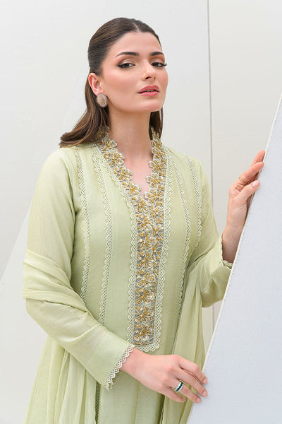 Fatima Khan | Serene Eid Luxe Pret | Honeydew Hue -  Fatima Khan Ladies Clothes - Original Designer Dress - House of Maryam
