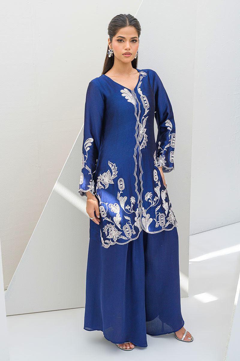 Fatima Khan | Serene Eid Luxe Pret | Blue Noir -  Fatima Khan Ladies Clothes - Original Designer Dress - House of Maryam