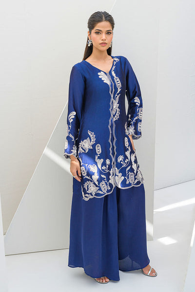 Fatima Khan | Serene Eid Luxe Pret | Blue Noir -  Fatima Khan Ladies Clothes - Original Designer Dress - House of Maryam
