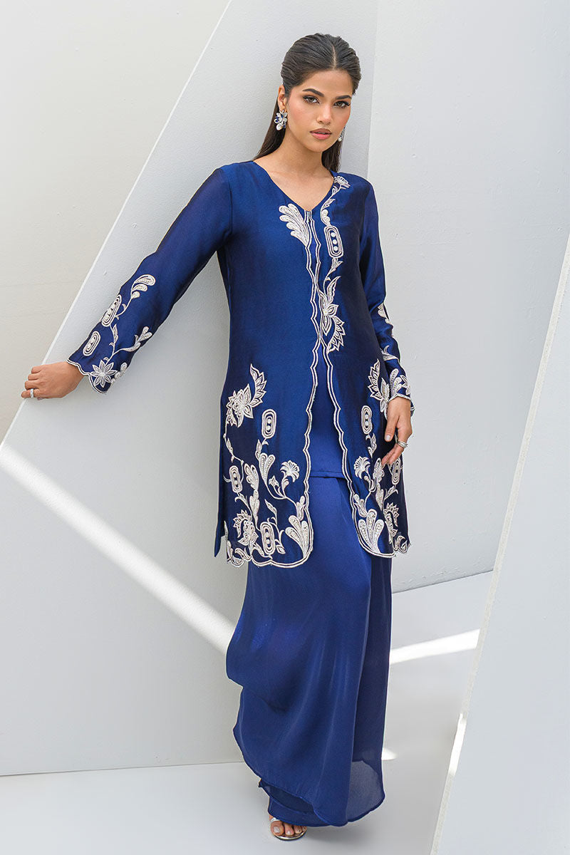 Fatima Khan | Serene Eid Luxe Pret | Blue Noir -  Fatima Khan Ladies Clothes - Original Designer Dress - House of Maryam