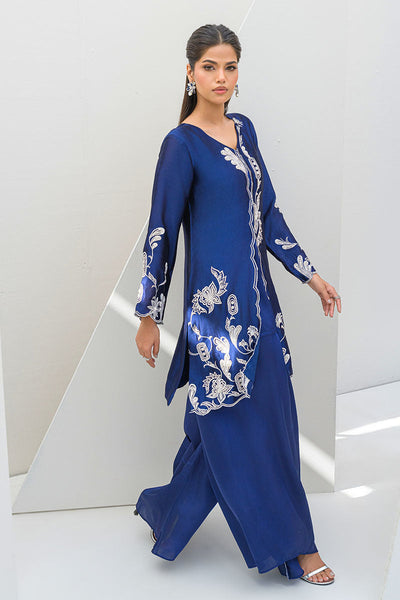 Fatima Khan | Serene Eid Luxe Pret | Blue Noir -  Fatima Khan Ladies Clothes - Original Designer Dress - House of Maryam