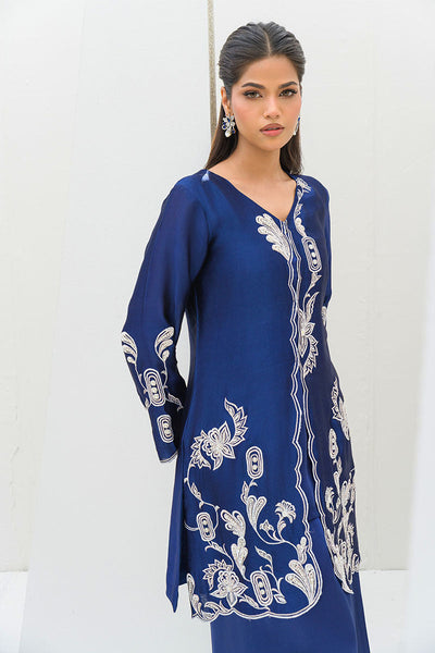 Fatima Khan | Serene Eid Luxe Pret | Blue Noir -  Fatima Khan Ladies Clothes - Original Designer Dress - House of Maryam