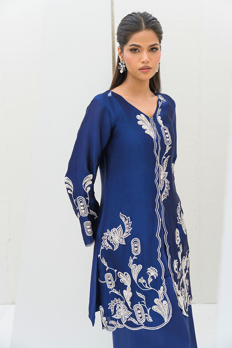 Fatima Khan | Serene Eid Luxe Pret | Blue Noir -  Fatima Khan Ladies Clothes - Original Designer Dress - House of Maryam