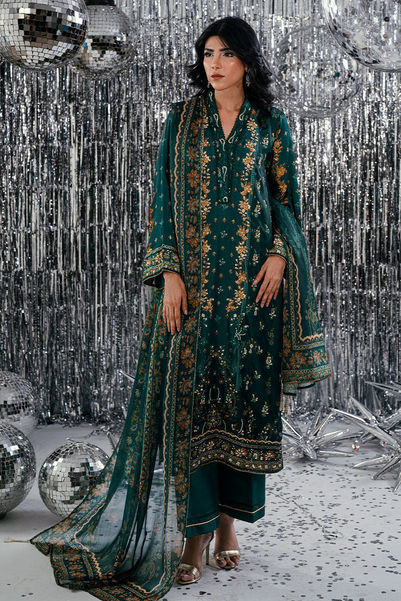 Fatima Khan | Disco Revival Festive Silk | Forest Veil