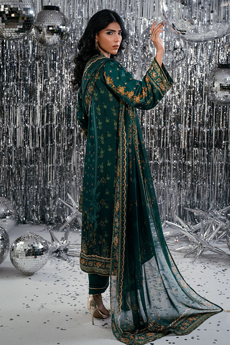 Fatima Khan | Disco Revival Festive Silk | Forest Veil-2