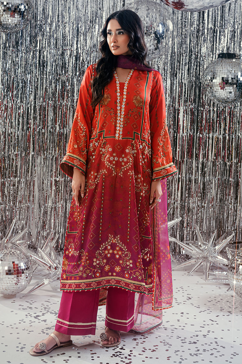 Fatima Khan | Disco Revival Festive Silk | Sunlit Umber-6