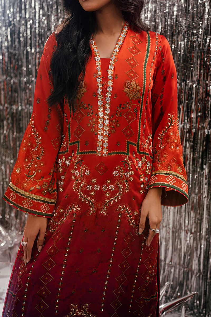 Fatima Khan | Disco Revival Festive Silk | Sunlit Umber, image 3