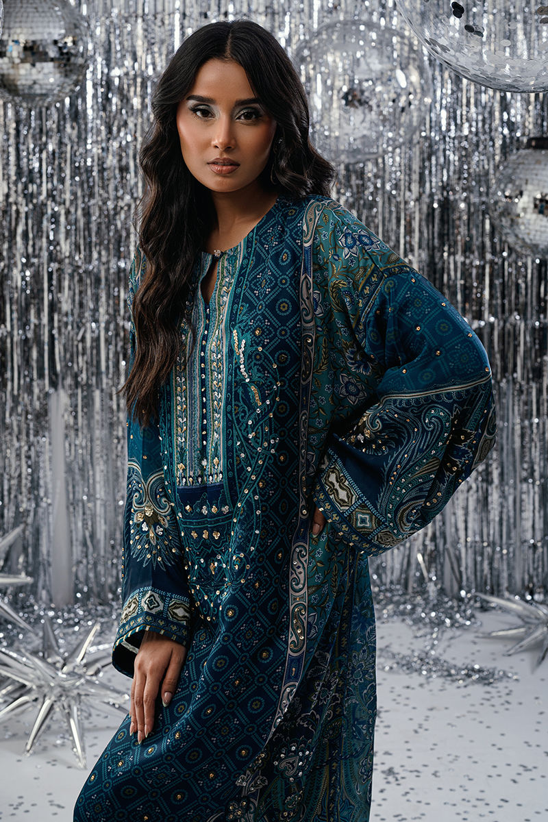 Fatima Khan | Disco Revival Festive Silk | Chundri Kaftan, image 4