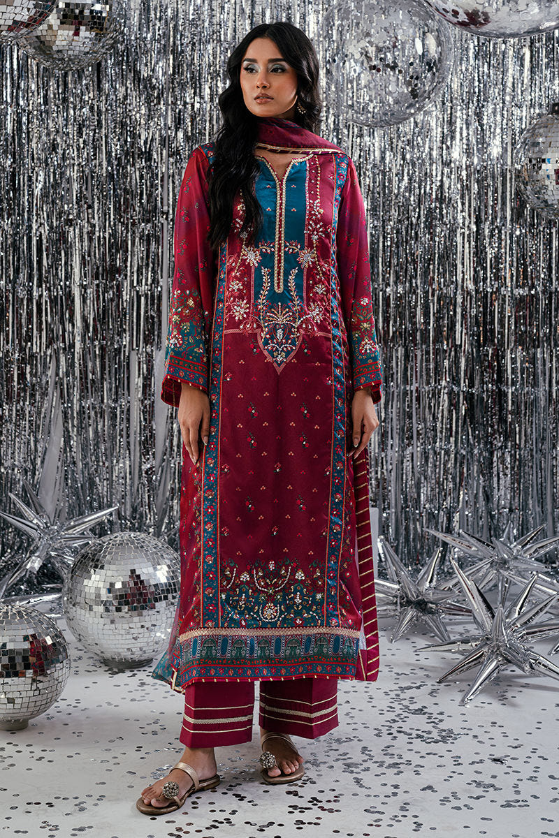 Fatima Khan | Disco Revival Festive Silk | Mystic Magneta