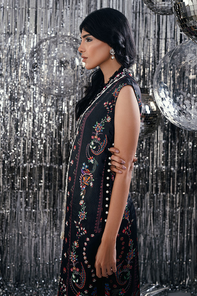 Fatima Khan | Disco Revival Festive Silk | Black Skye-5