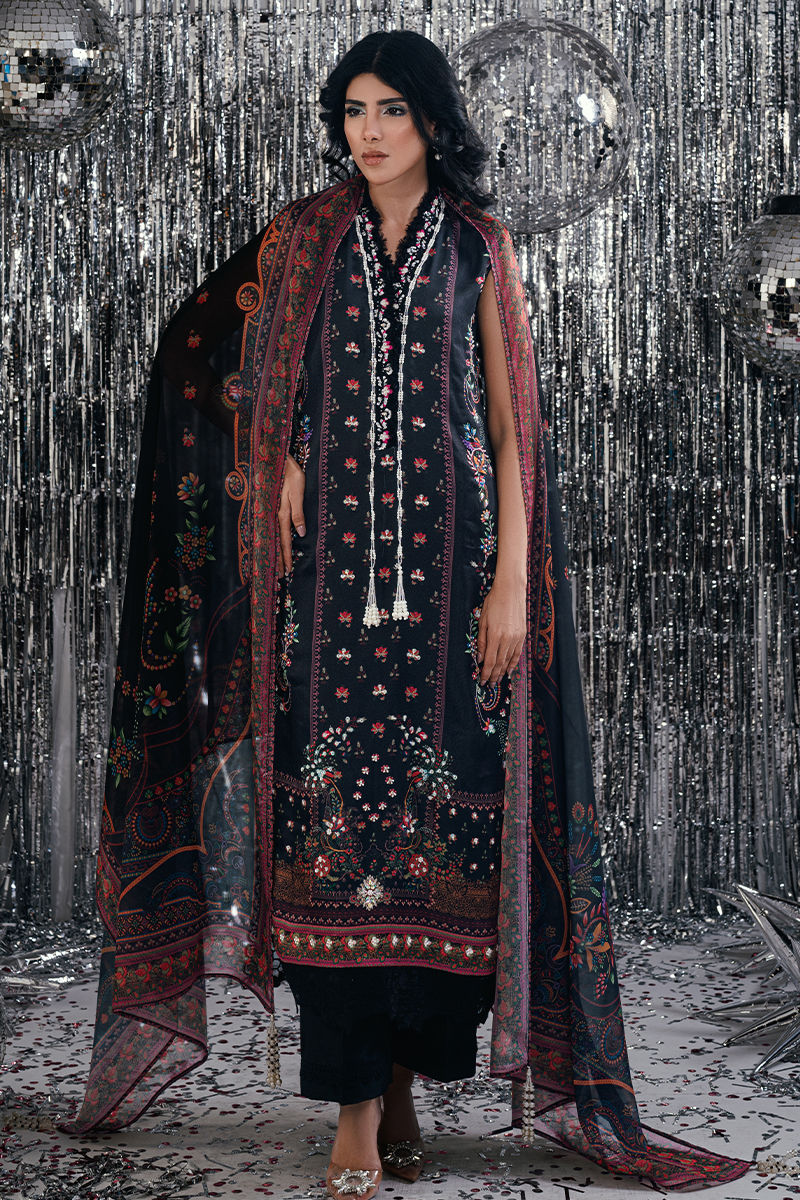 Fatima Khan | Disco Revival Festive Silk | Black Skye, image 6