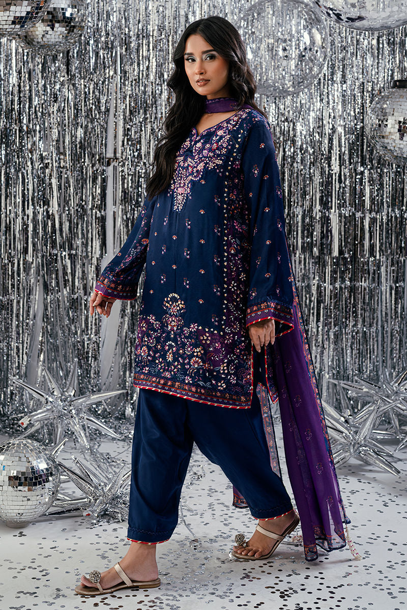 Fatima Khan | Disco Revival Festive Silk | Midnight Amethyst-5