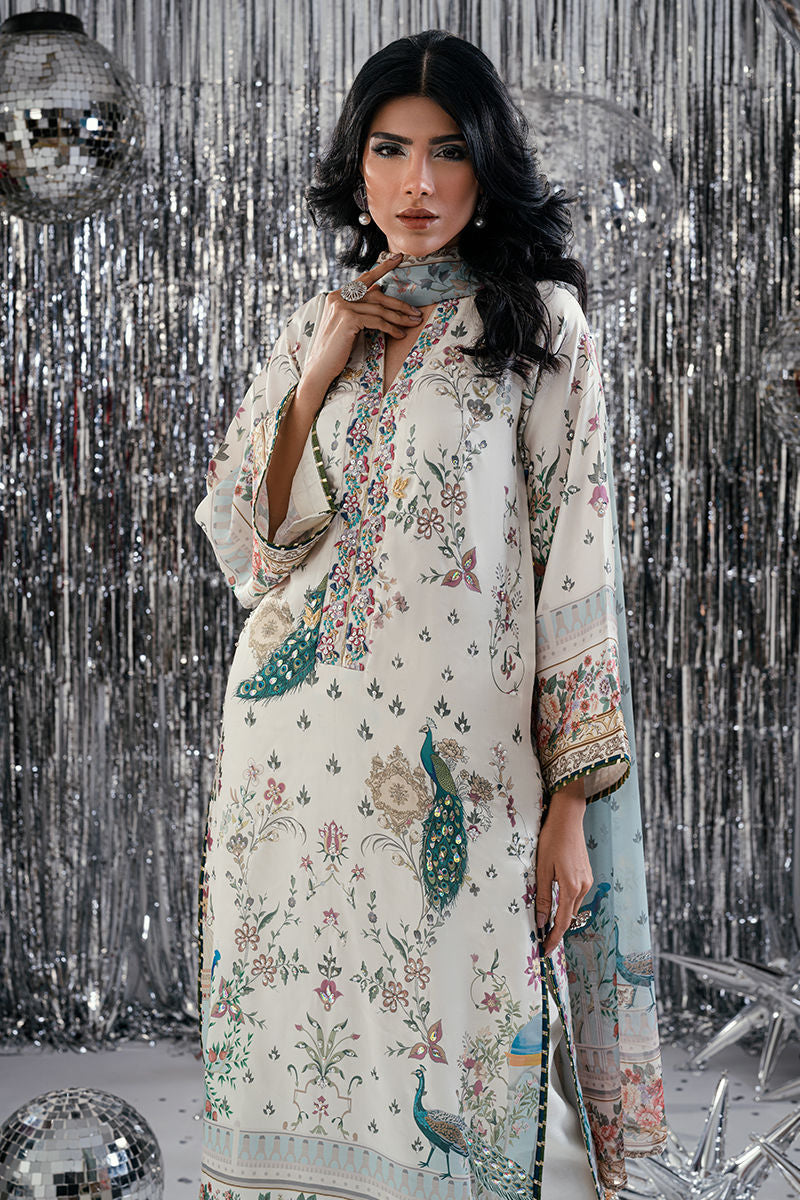 Fatima Khan | Disco Revival Festive Silk | Teal Peacock-3