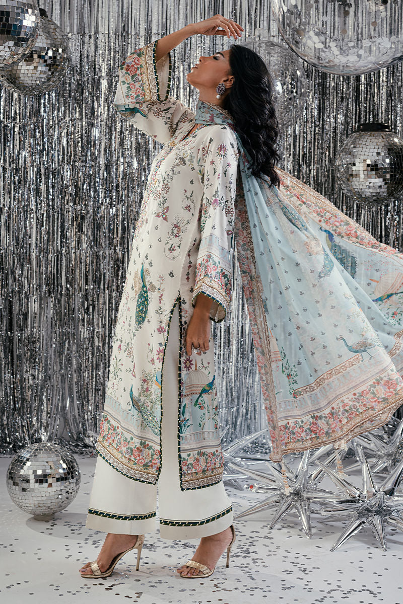 Fatima Khan | Disco Revival Festive Silk | Teal Peacock-6