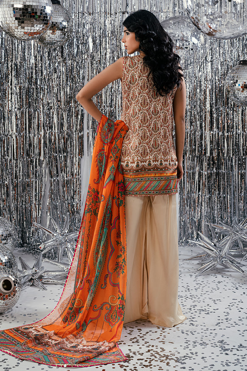 Fatima Khan | Disco Revival Festive Silk | Beige Nadine-2