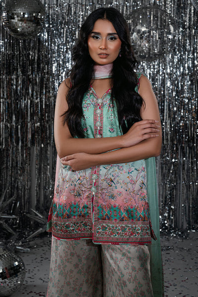 Fatima Khan | Disco Revival Festive Silk | Misty Mint
