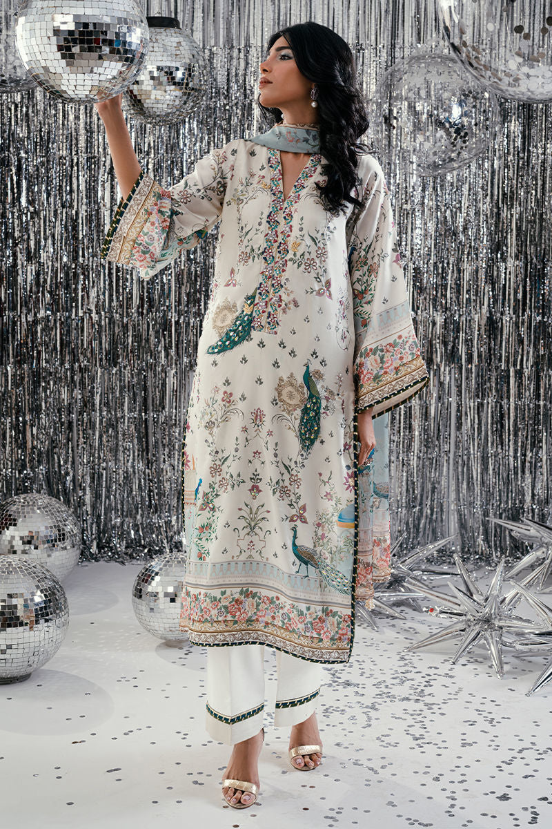 Fatima Khan | Disco Revival Festive Silk | Teal Peacock-4