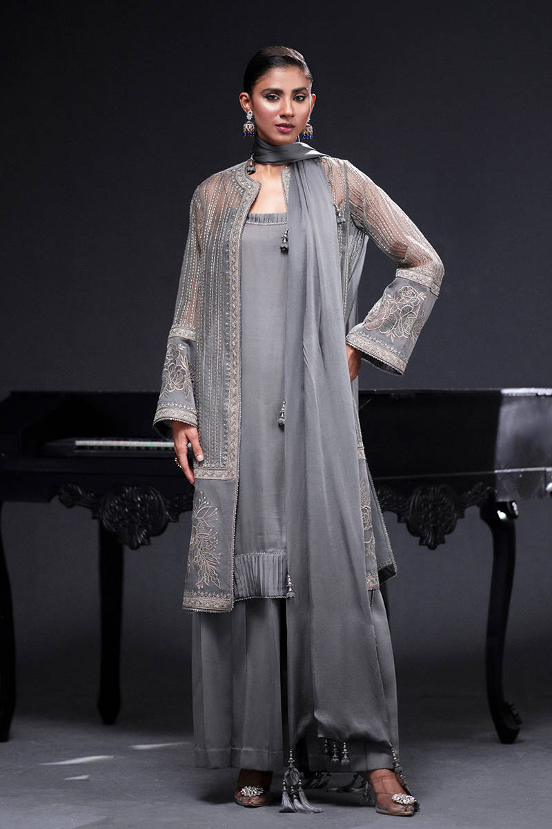 MNR | Chai Coffee Luxury Pret | Grey Eminance -  MNR Ladies Clothes -  House of Maryam