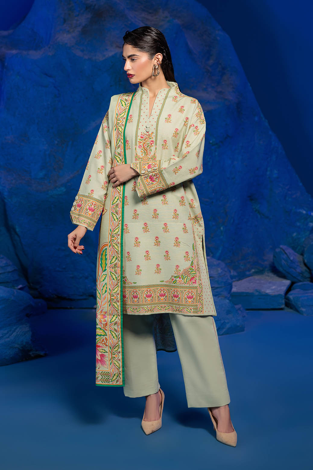 Bonanza Satrangi | Florena 3 Pc (1W24P3P294) -  Bonanza Satrangi Unstitched - Original Designer Dress - House of Maryam
