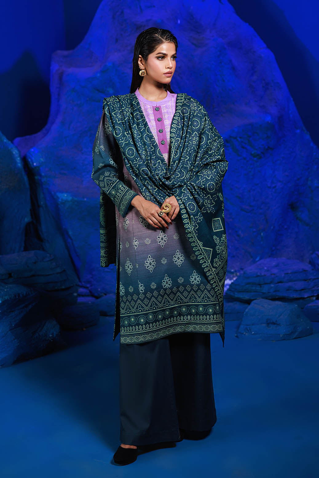 Bonanza Satrangi | Rainwashed 3 Pc (2W24P3P343) -  Bonanza Satrangi Unstitched - Original Designer Dress - House of Maryam