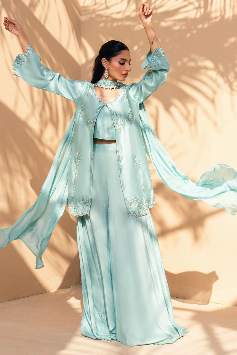 Fatima Khan | Flore Eid Luxe 26 | Aqua Fern, image 3