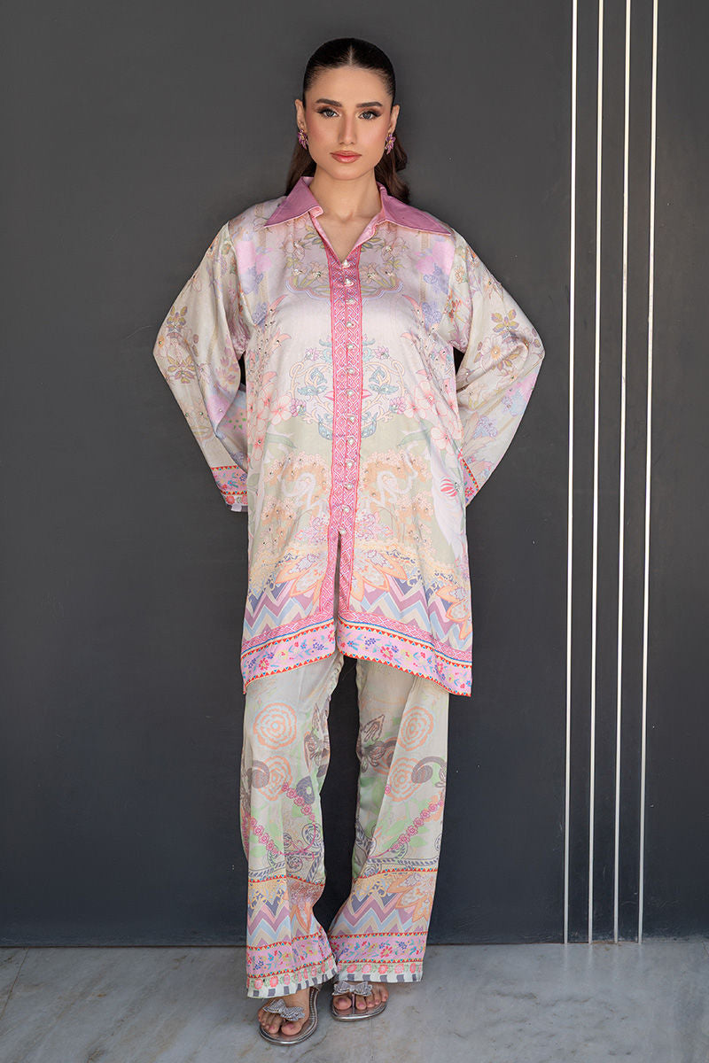 Fatima Khan | Layan Printed Eid Edit | Breezy Mint - Coord Set, image 5