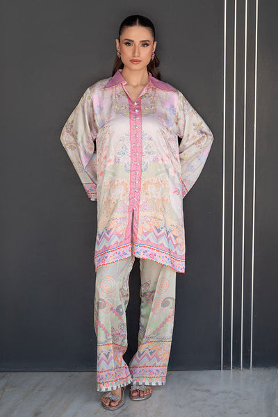 Fatima Khan | Layan Printed Eid Edit | Breezy Mint - Coord Set