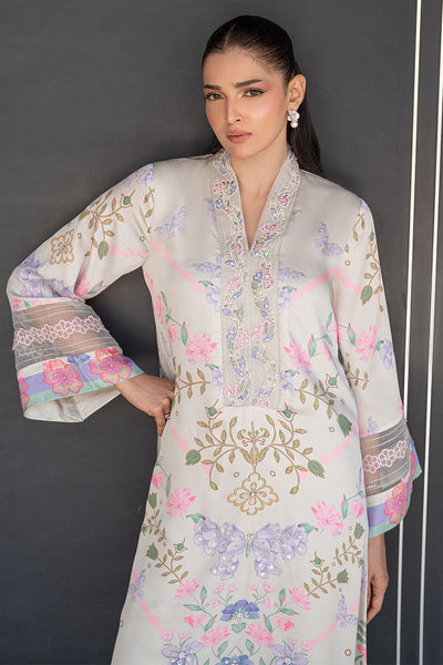 Fatima Khan | Layan Printed Eid Edit | Dove Dew