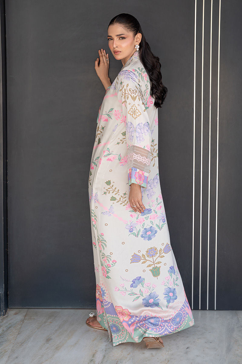 Fatima Khan | Layan Printed Eid Edit | Dove Dew, image 2