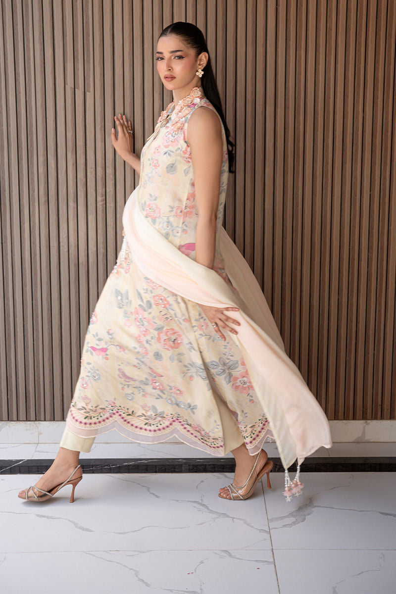 Fatima Khan | Layan Printed Eid Edit | Butter Yellow Grace-8