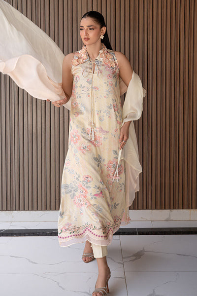 Fatima Khan | Layan Printed Eid Edit | Butter Yellow Grace