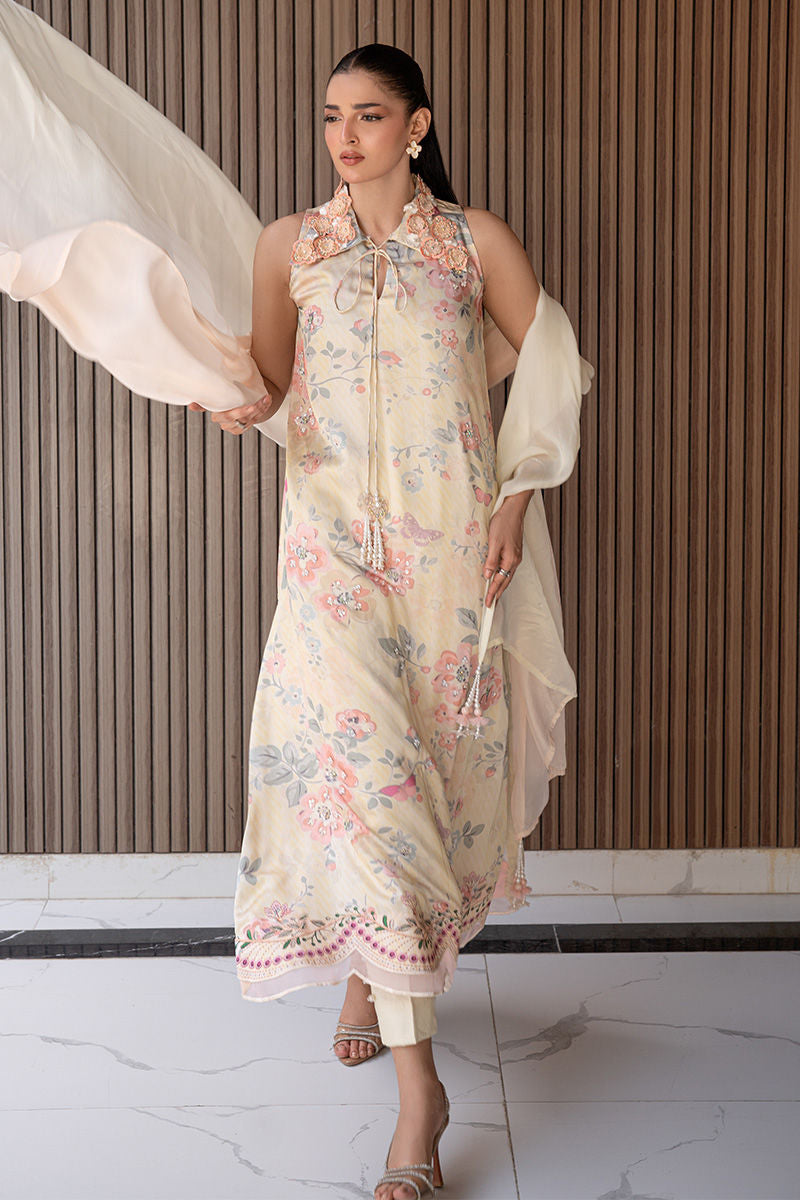 Fatima Khan | Layan Printed Eid Edit | Butter Yellow Grace-7